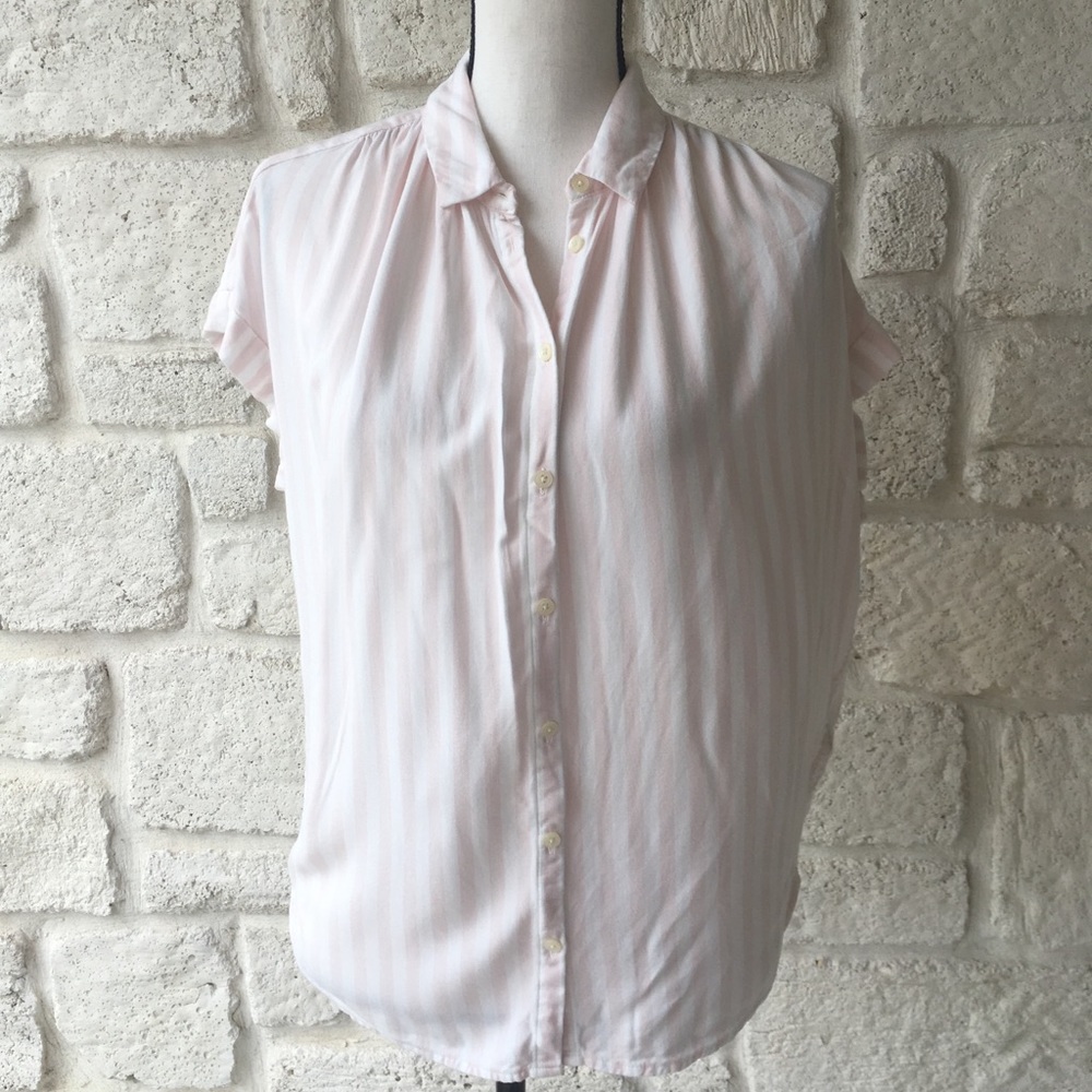 COPY - Madewell Pink & White Striped Button Down
